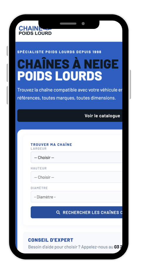 Chaine poids lourd en stock
