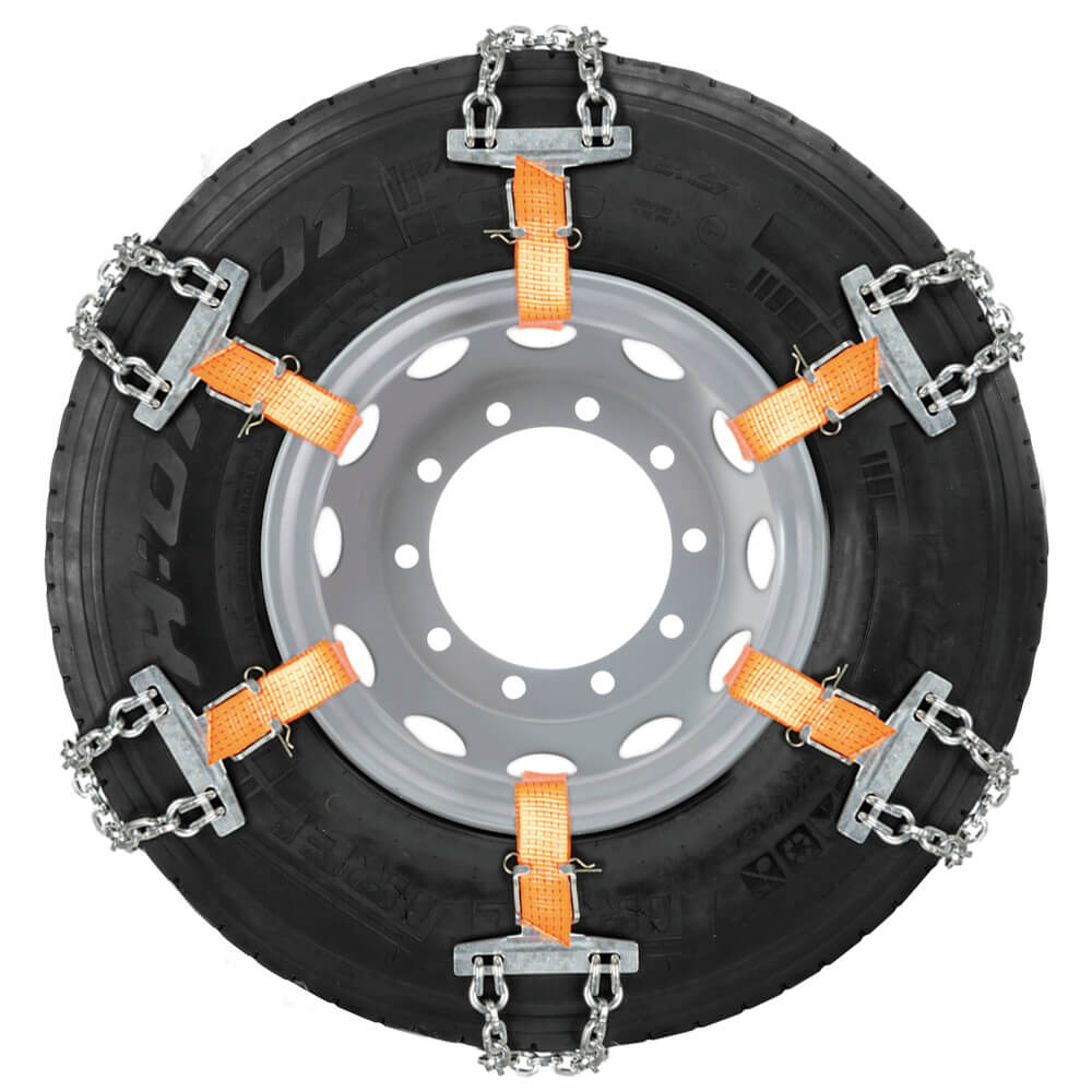 Vue de face chaîne à sangle maillon D camion 12.00-22.5